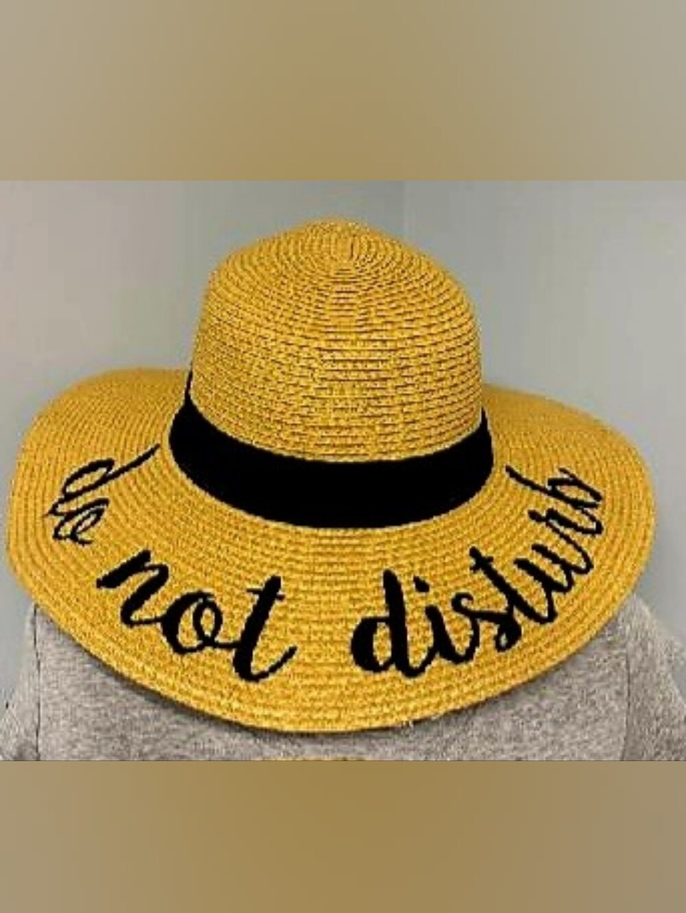 NWT Expandable Fit Wide-Brim Sun Hat with 🤣 Funny Do Not Disturb' Script